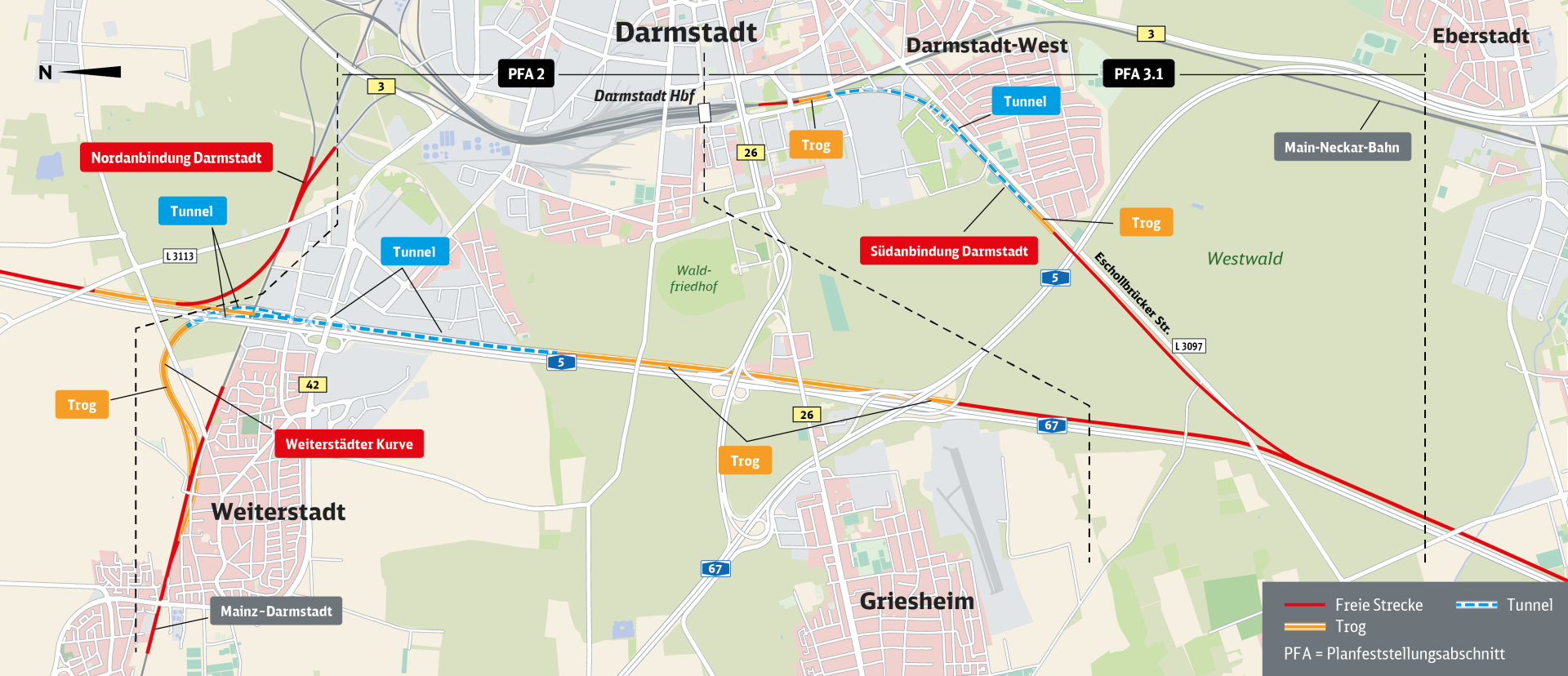 Karte PFA 2 Weiterstadt–Pfungstadt